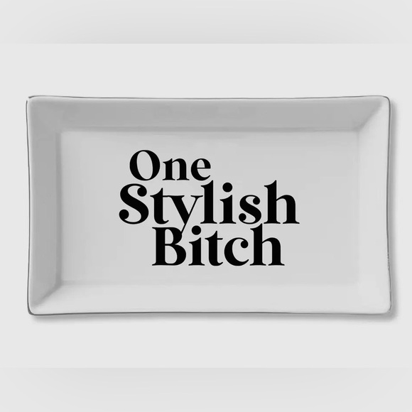“One Stylish Bitch” Ceramic Entry Table Tray Dish Key Home Decor Holidays Gifts - Picture 2 of 4
